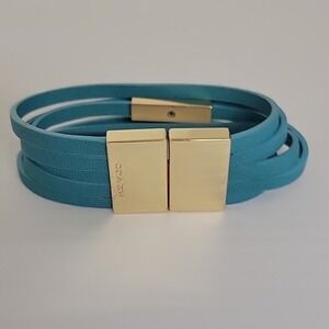 Coach‎ Classic 5 Strand Leather Wrap Bracelet with Gold Tone Clasp
